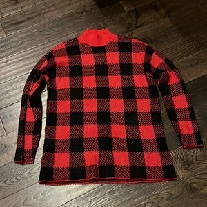 Buffalo plaid sweater/tunic from Loft